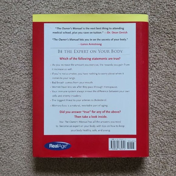 4/$20 YOU: The Owner's Manual by Michael‎ F Roizen & Mehmet C Oz - Hardcover - Picture 5 of 5